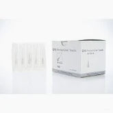 A box of BD PrecisionGlide Hypodermic Needles 27G x 1/2" (50 Pack) by MedPlus ($10.13/box, 6/24/25) is shown next to clear plastic tubes and sterile Luer-tip needles standing upright on a white surface.